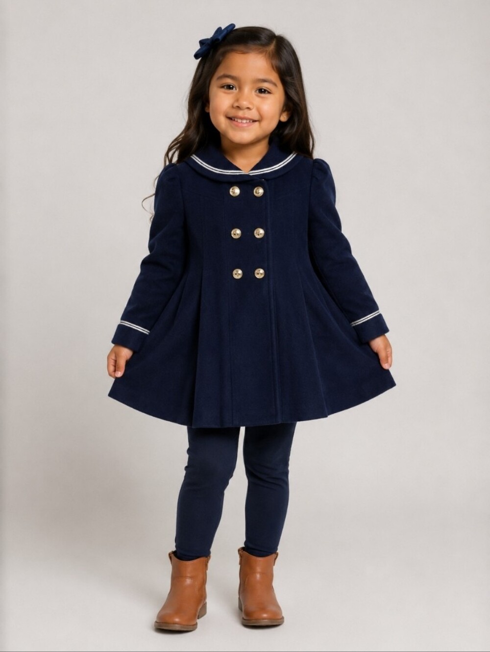 ROTHSCHILD Union Made Vintage Blue White Nautical Navy Military Coat 4